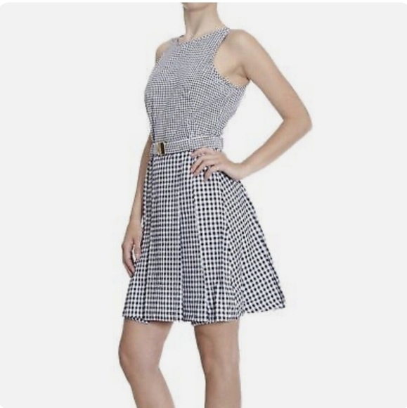 MICHAEL Michael Kors Black & White Seersucker Mixed Gingham Dress Size 2 - Picture 4 of 15